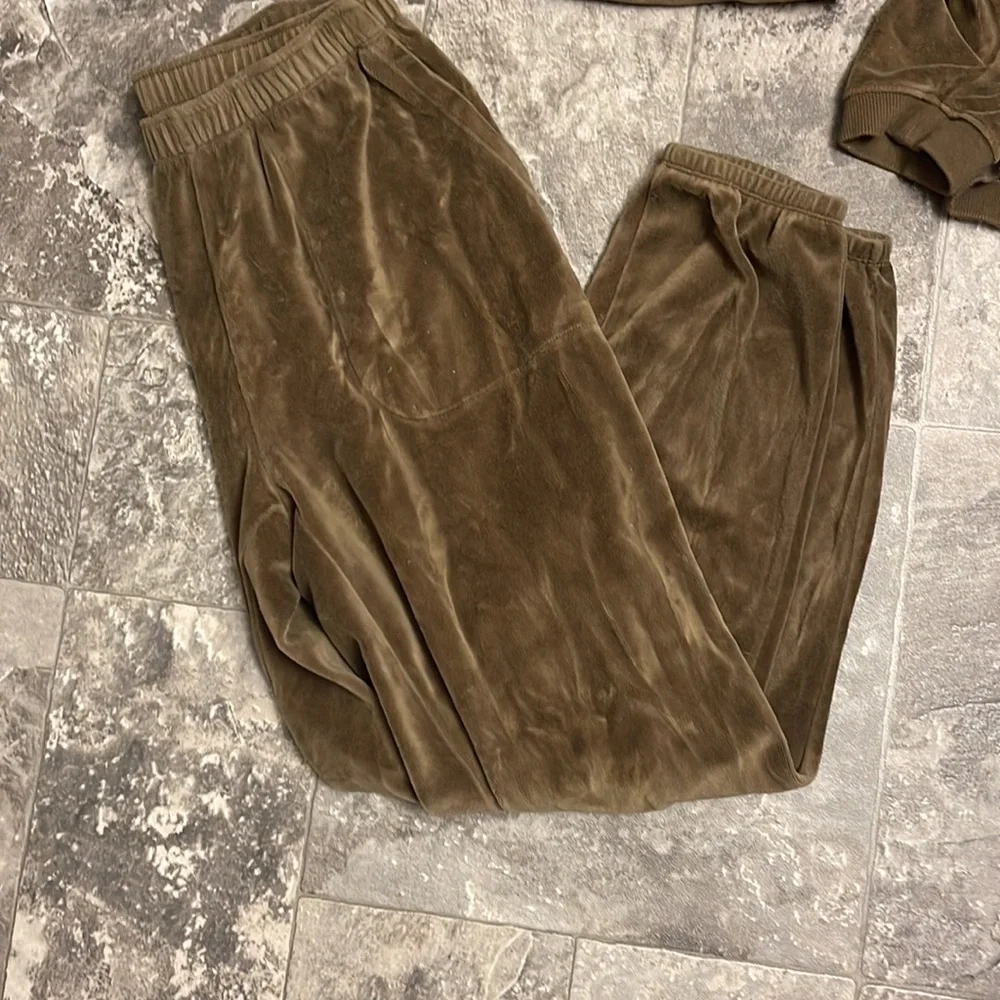Aerie Brown Velour Track Pants & Joggers Set - Picture 2 of 3
